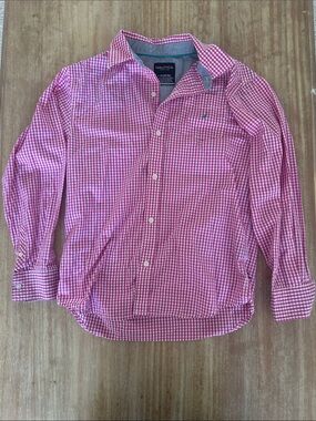 Nautica Boys Pink Gingham Button-Down Shirt